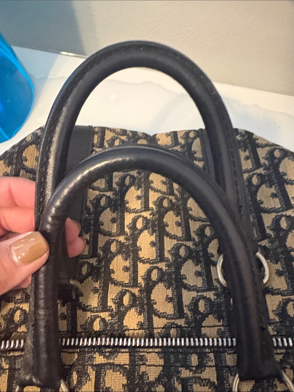 Authentic Dior Brown and Black Oblique Canvas Duffel Bag and belt - Picture 7 of 12